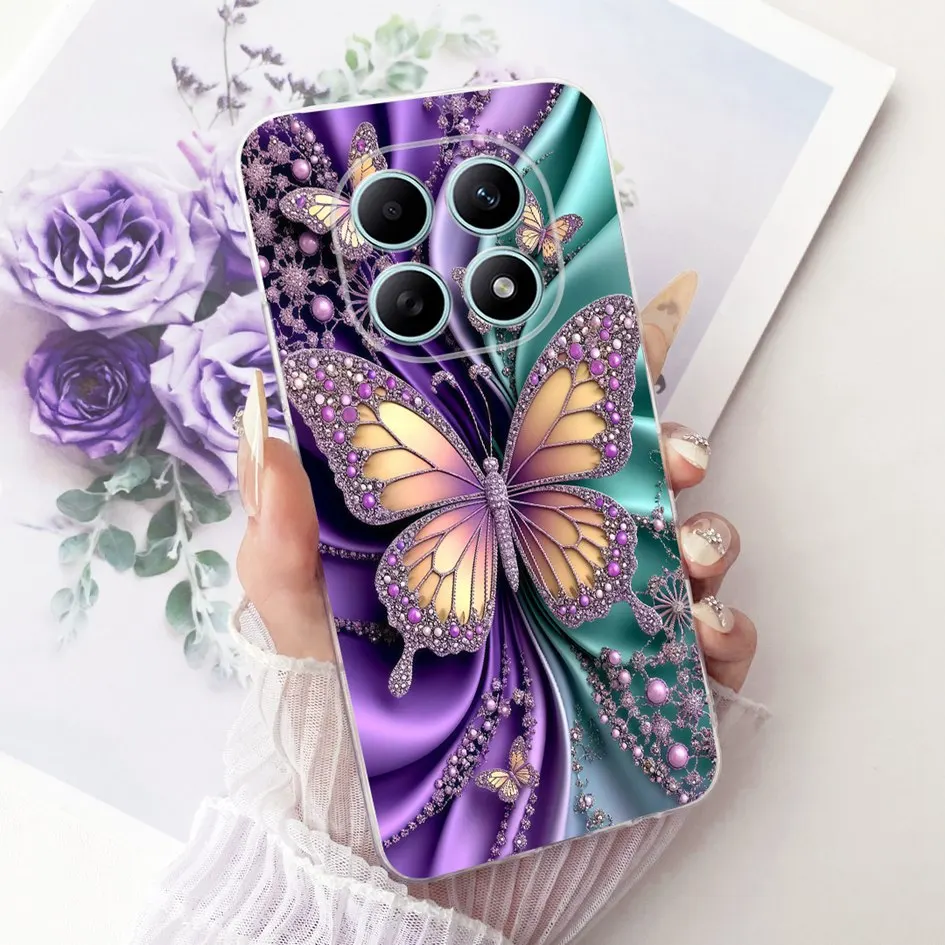 Funda transparente para Xiaomi Redmi Note 15 Pro Plus 5G, Funda trasera de silicona suave con flores populares para Xiaomi Poco M8 Pro - imagen 2