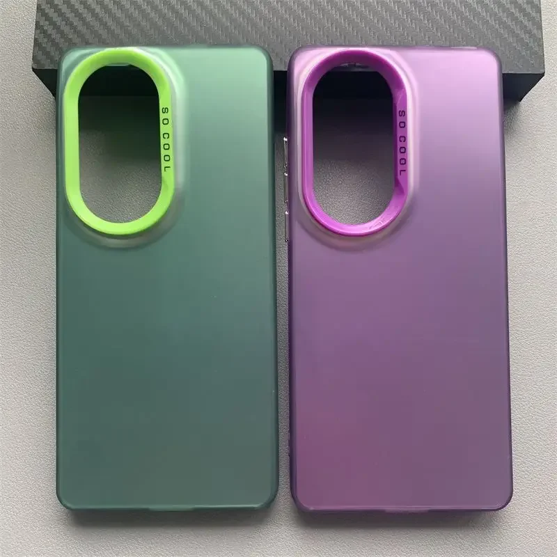 Para Huawei P50 Pro funda de teléfono P50Pro p50E funda de lujo metálica Aurora piel mate - imagen 5