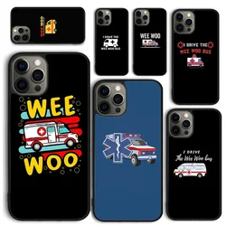 Funda de teléfono Wee Woo de ambulancia paramédica para iPhone 17 Air 16 15 14 12 13 PLUS 11 PRO MAX, carcasa trasera