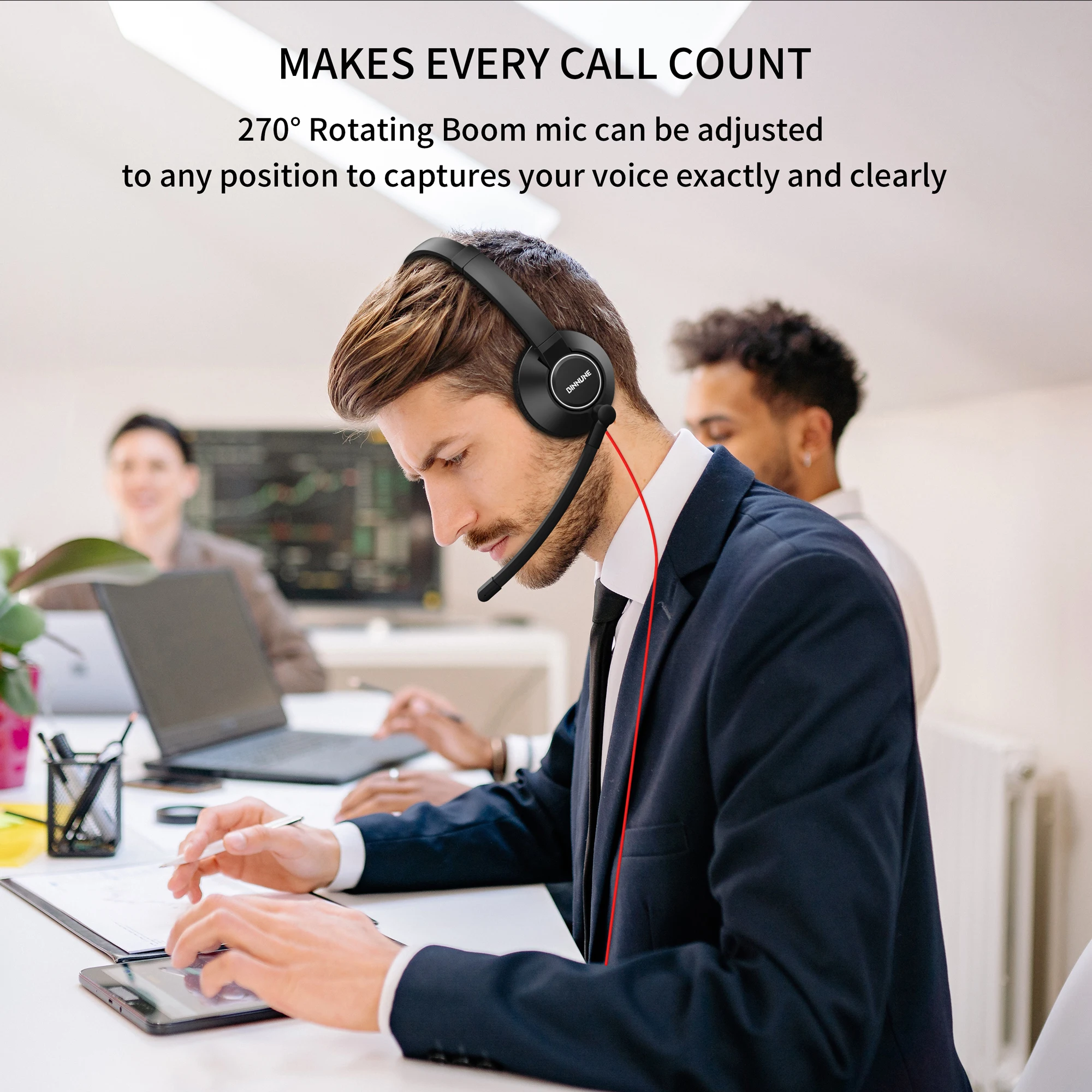 Auriculares BH05 Auriculares con cable Auriculares para llamadas manos libres con micrófono para oficina de centro de llamadas - imagen 2