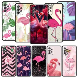 Funda Samsung Galaxy A con Hojas y Flamencos Rosas