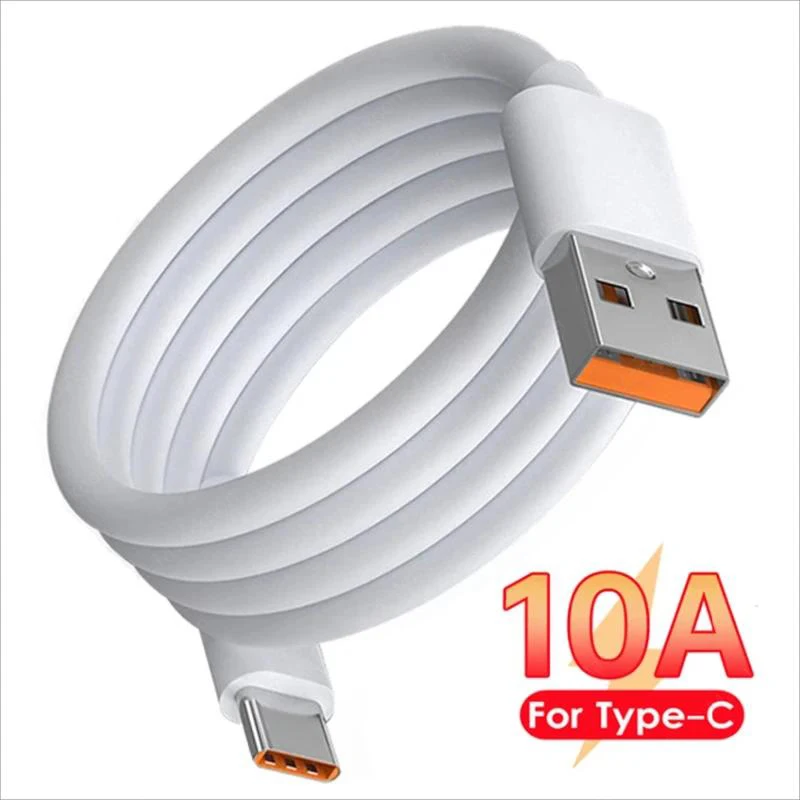 Cable tipo C de 120W, cargador de teléfono de carga rápida de 10A, Cable de datos para Huawei Mate 40 50 Honor Samsung Xiaomi USB C, Cable de carga rápida