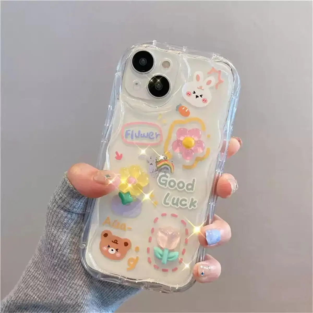 Funda bonita de oso tulipán 3D para Samsung Galaxy S24 S23 Ultra S21 Plus S20 FE A54 A34 A52 A53 A33 A35 A55 A14 M54 A23 A24 A32 - imagen 5