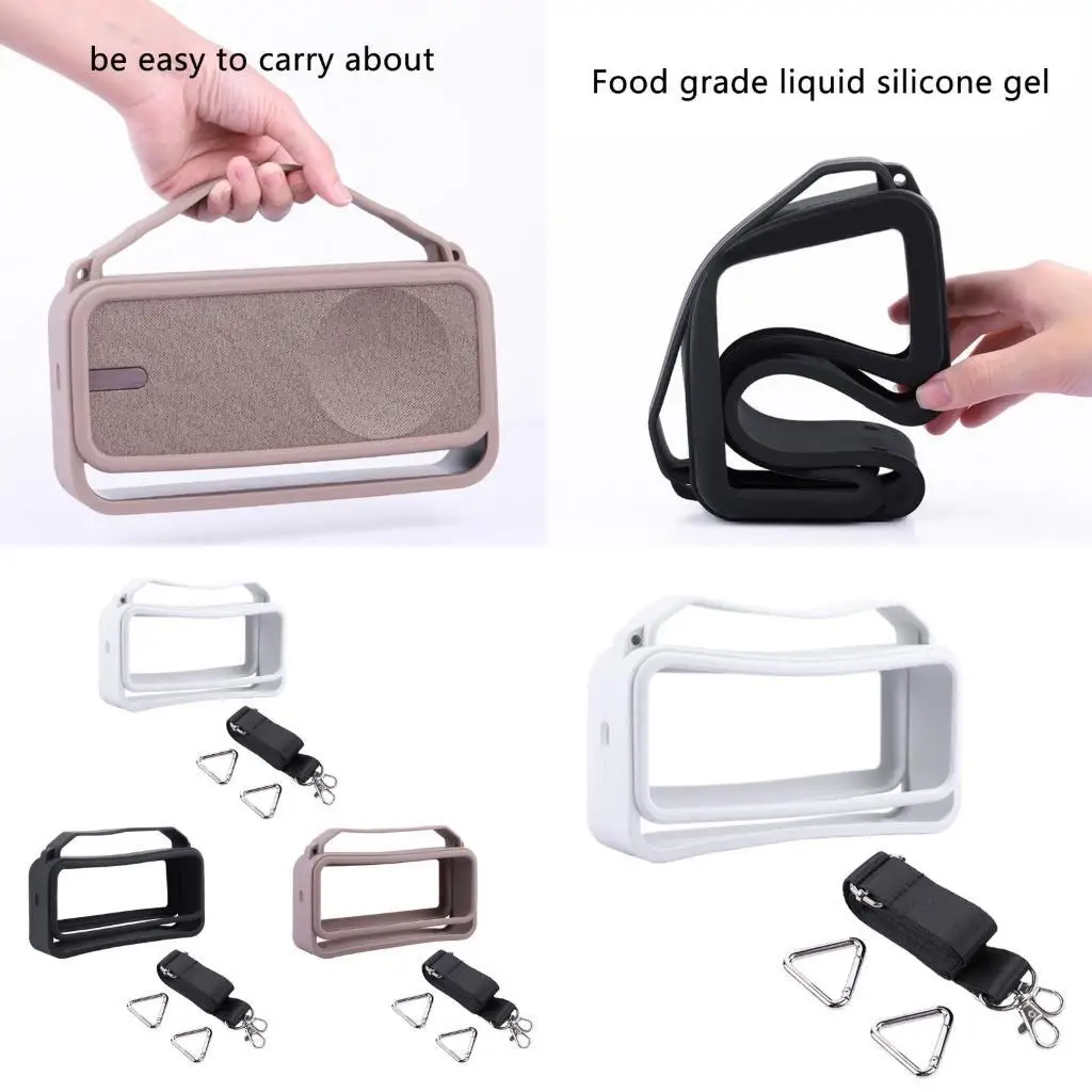 R53C Fácil instalar manga silicona para altavoz compatible con en hogar con manija transporte y correas