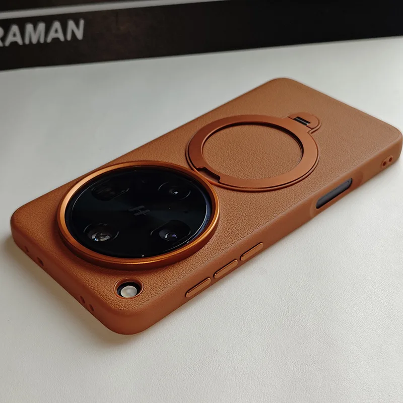 Para OPPO Find X8 Ultra funda de cuero PU de lujo con soporte de anillo funda protectora trasera magnética para Find X8 Pro X8S + Shell
