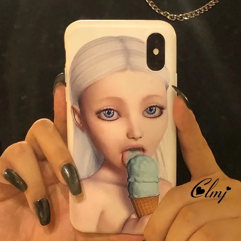 Clmj Cool Girl Punk Y2K funda de teléfono para iPhone 16 15 14 13 12 11 Pro Max XS XR XSMax 6 7 8 Plus Ins regalo 2024 cubierta HD brillante - imagen 3
