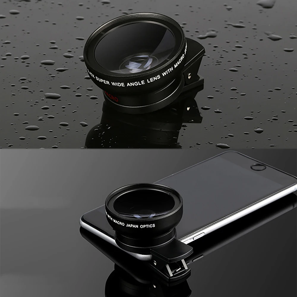 Clip de lente Universal 2 en 1, lente de teléfono móvil profesional de 37mm, 0,45x49Uv, lente súper gran angular + Macro HD para iPhone y Android - imagen 3