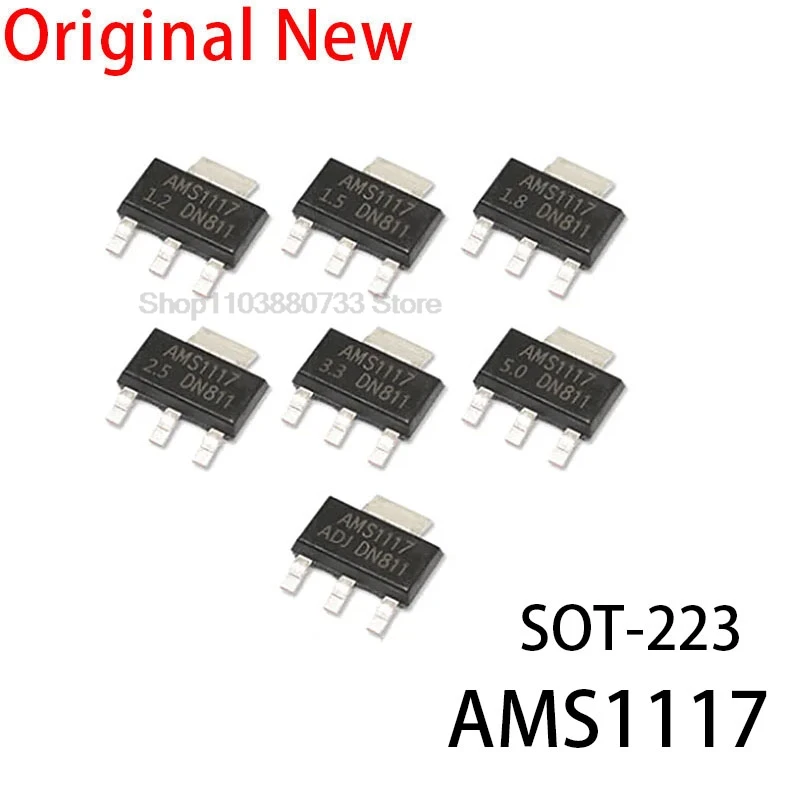 100 Uds nuevo y Original AMS1117-3.3V SOT-223 AMS1117-ADJ AMS1117-1.8 AMS1117-1.2 AMS1117-5.0 AMS1117-2.5 AMS1117-3.3 AMS1117-1.5
