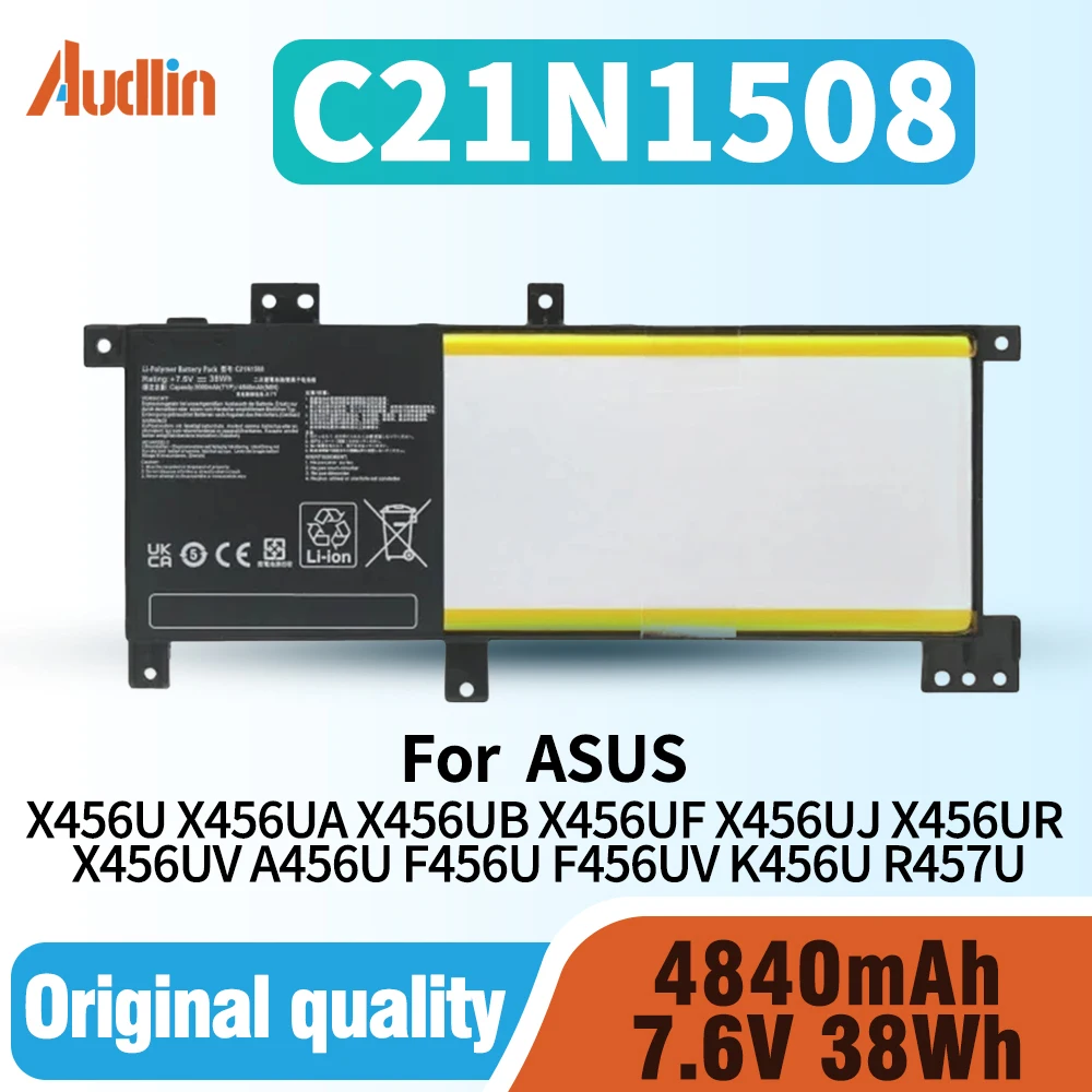 C21N1508 batería del ordenador portátil para ASUS X456U X456UA X456UR X456UV A456U X456UB X456UF X456UJ F456U F456UV K456U R457U 38Wh C21PQ9H