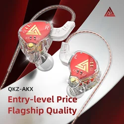 Original QKZ AKX IEM Monitor nivel auriculares transparentes en la oreja auriculares con cable con micrófono HiFi bajo estéreo Muisc auricular AUX 3,5 MM