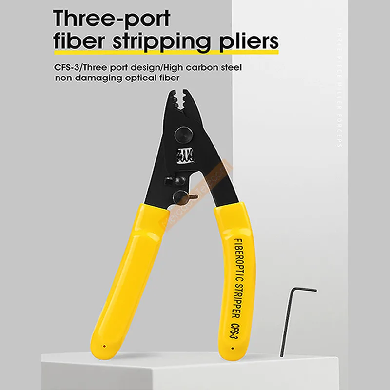 Kit de combinación de herramientas pelacables de fibra óptica CFS-3 Pelacables de fibra óptica de tres puertos o pelacables de cuero - imagen 2