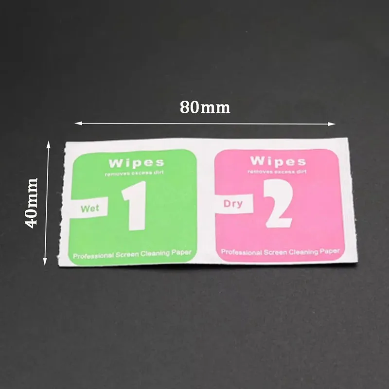 10 unids/lote de paquete de Alcohol húmedo y seco, lente de cámara de vidrio templado, eliminación de polvo de pantalla de teléfono, toallitas de limpieza húmeda y seca, juego de herramientas de papel - imagen 3