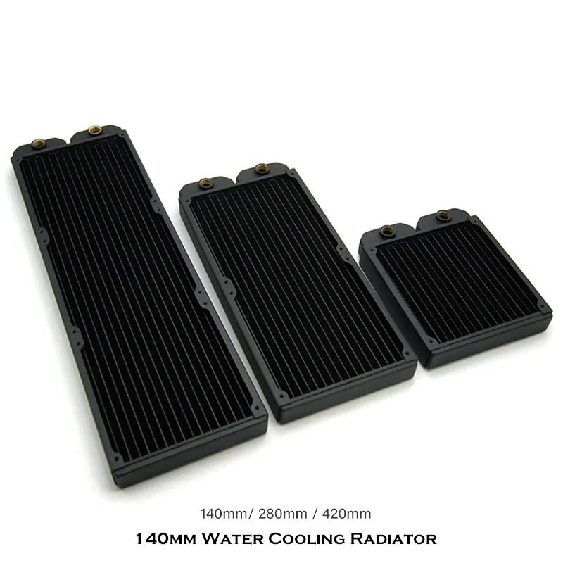 Radiador de refrigeración por agua para PC, Enfriador de agua líquida de cobre de 140/280/420MM, CPU, GPU, intercambiador de calor para ventilador de 140MM - imagen 4