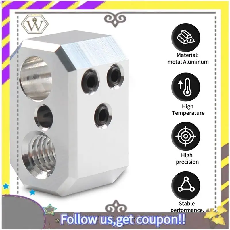 Bloque de aluminio AU33-2X Trianglelab Prusa MK4 Nextruder Heaterblock para el conjunto Hotend dedicado a impresoras Nextruder - imagen 4