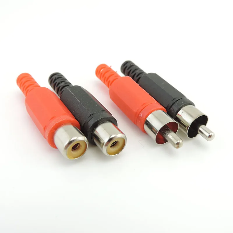 Adaptador de conector Jack RCA macho hembra, enchufe AV de Audio y vídeo de soldadura, enchufes de mango de plástico, herramienta de soldadura Dual de canal DIY q1 - imagen 3