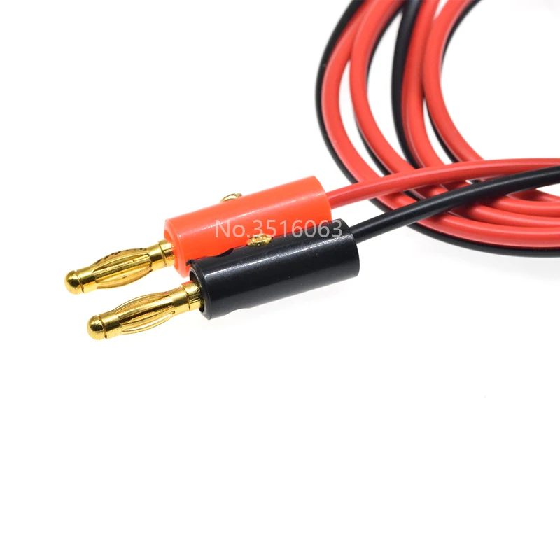 1 par de conectores Banana de 1M y 4mm para adaptador de Clip de gancho Cable eléctrico chapado en oro para cables de prueba de multímetro cable rojo negro - imagen 3
