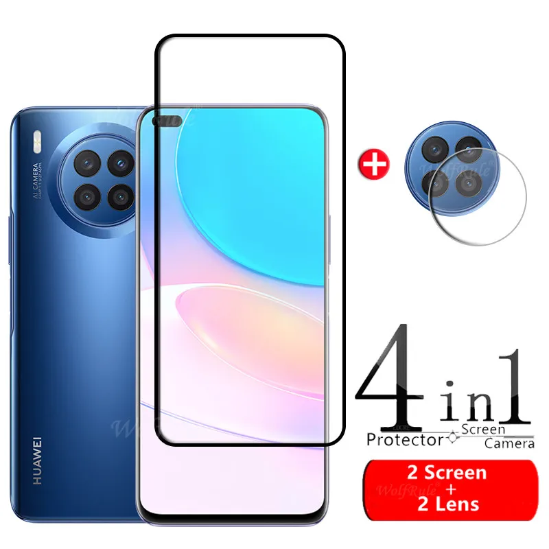 Vidrio de cubierta completa para Huawei Nova 8i, vidrio templado 9H HD, Protector de pantalla para Huawei Nova 8i, vidrio de lente - imagen 2