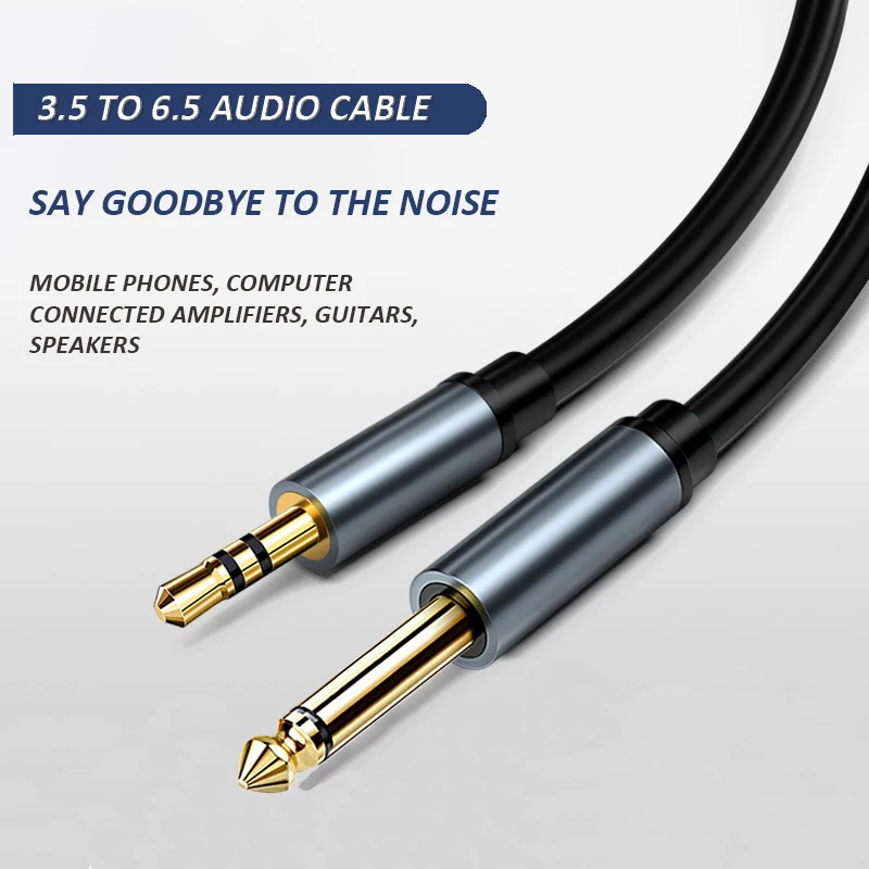 Cable adaptador UTHAI X545 de 3,5mm a 6,5mm, auxiliar AUX macho Mono conector estéreo audio para mezclar, amplificar, CD - imagen 4