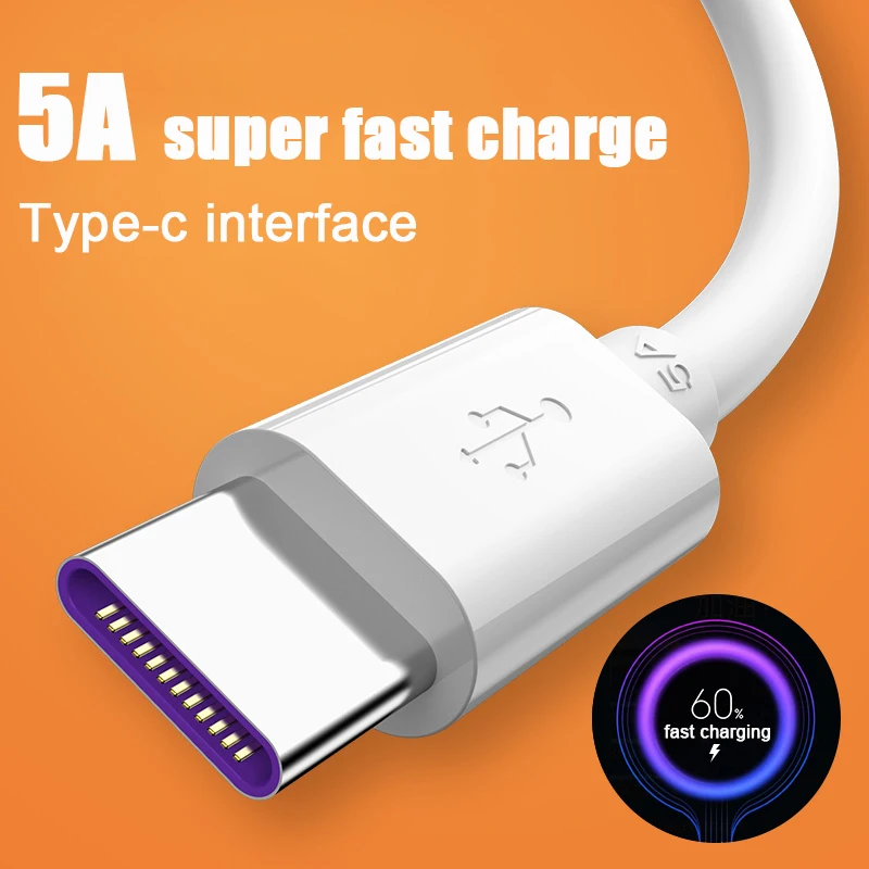 Cable Datos USB Tipo C Carga Rápida Teléfono Móvil Cargador Android Tipo C 5A 3m Huawei OPPO Xiaomi Redmi - Vista principal del producto