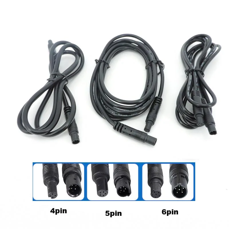 Cable macho a hembra para coche, Conector de extensión de cámara DVR, Monitor HD, cable de cámara de visión trasera, 4 pines, 5 pines, 6 pines - imagen 2