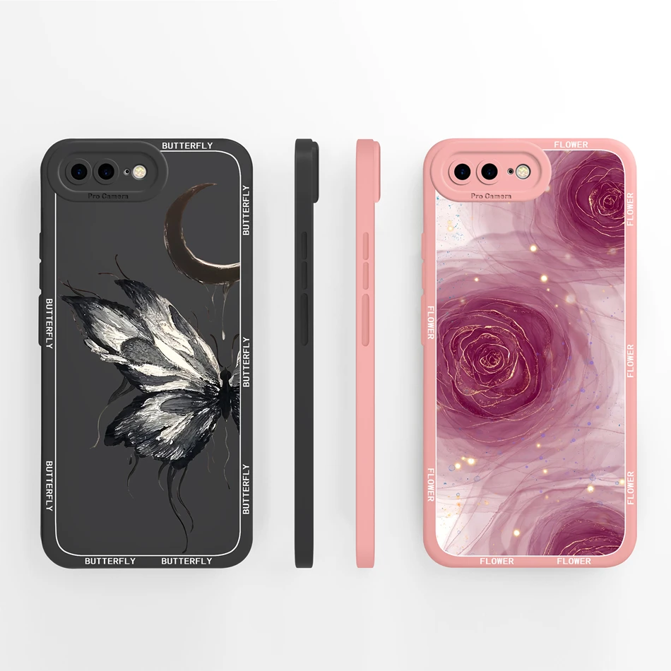 Para iPhone 7 8 Plus iPhone SE funda trasera estética para iPhone7 Plus iPhone8 Plus iPhoneSE carcasa de teléfono de silicona líquida suave - imagen 5