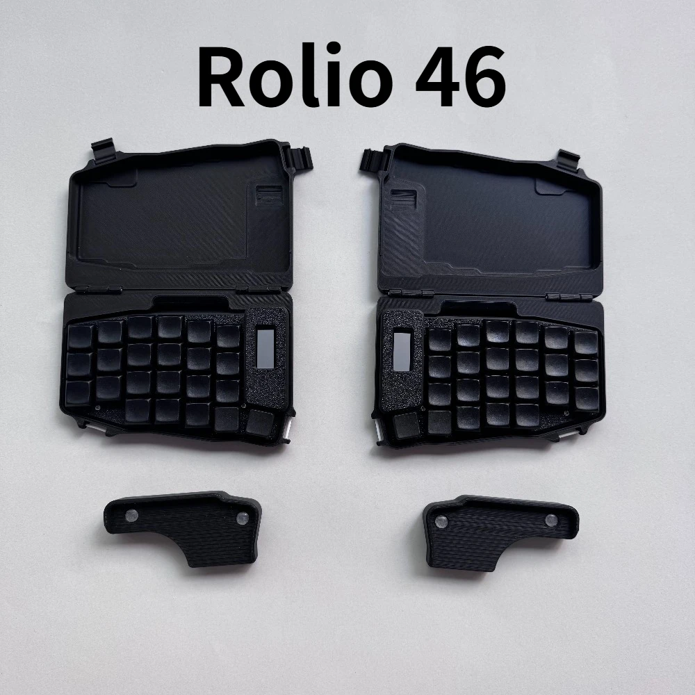 Rolio46 Choc Teclado dividido de perfil bajo Pantalla Nice_view Funda PLA Caliente Pluggable Bluetooth Inalámbrico ZMK Horn Teclado Ergonomía