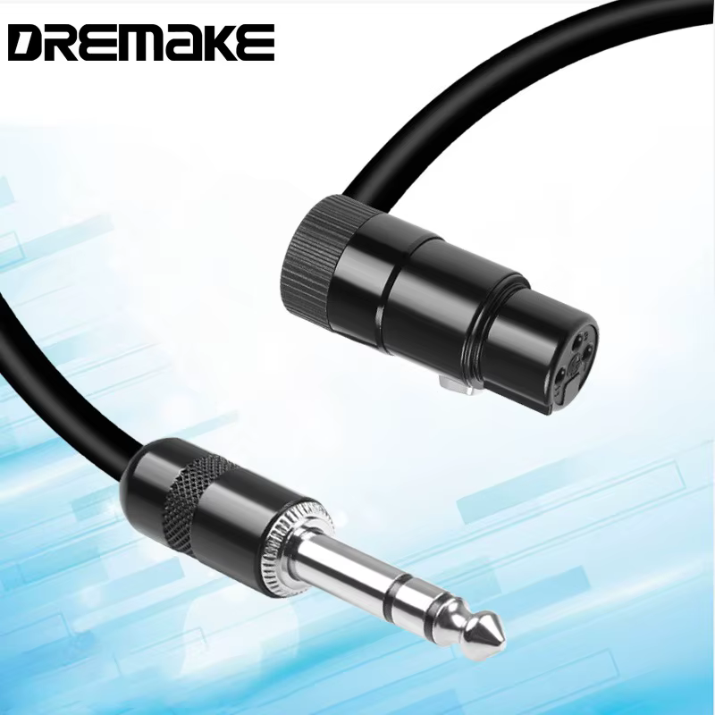 Cable de Audio XLR macho a 6,35mm, XLR giratorio de 3 pines hembra a 1/4 TRS, Cable de micrófono equilibrado para mezcla de amplificador de bajo y guitarra