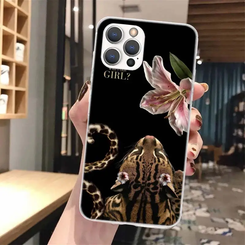 Funda de teléfono de silicona con estampado de leopardo rosa para iPhone 17 16 16E 15 Pro Max 14 Plus 11 13 Mini 12 7 8 SE Air 17Pro - imagen 2