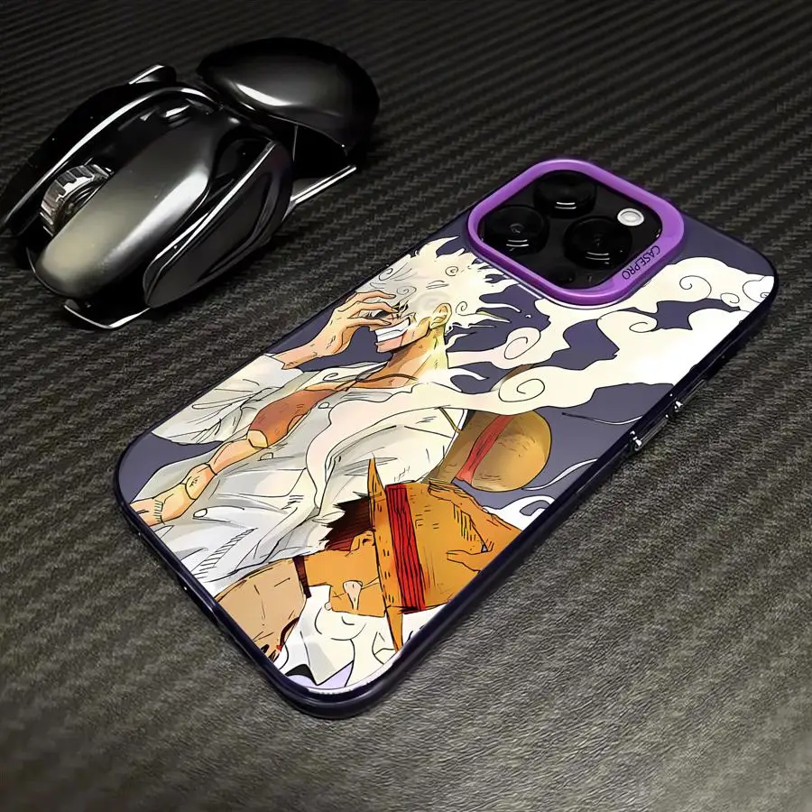 Funda de teléfono para iPhone 11 12 14 16e 16Pro 15 14Pro XS MAX 13 Pro MAX XR Soft Shell O-One PiecesS Luffy 5 Gear - imagen 5