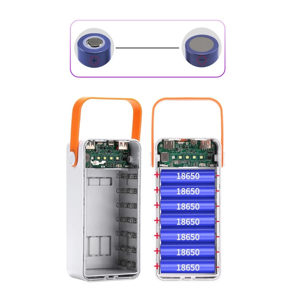 1 unidad de carga rápida 21x18650 carcasa de banco de energía Dual USB Micro USB tipo C 5V DIY caja de almacenamiento de carga de batería sin batería - imagen 3