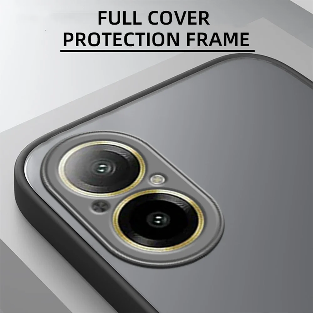 Funda mate con armadura a prueba de golpes para Realme C67 4G C65 C71 Note 70 , parachoques suave de TPU, cubierta dura transparente para PC, Capas en Realmi 15 12 Pro Plus C53 - imagen 4