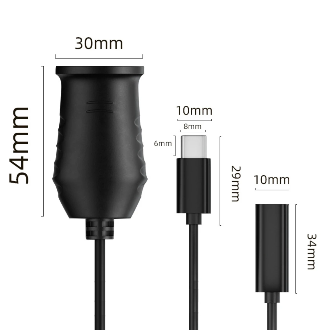 100W 9v 12V 15V 20V PD carga rápida USB-C tipo c Cable de alimentación macho hembra para encendedor de cigarrillos carga de vehículo a bordo