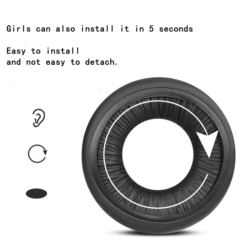 1 par de almohadillas de repuesto para Sony WH-CH510 CH500, fundas de almohadillas para auriculares inalámbricos Sony MDR-ZX110/MDR-ZX330 - imagen 5