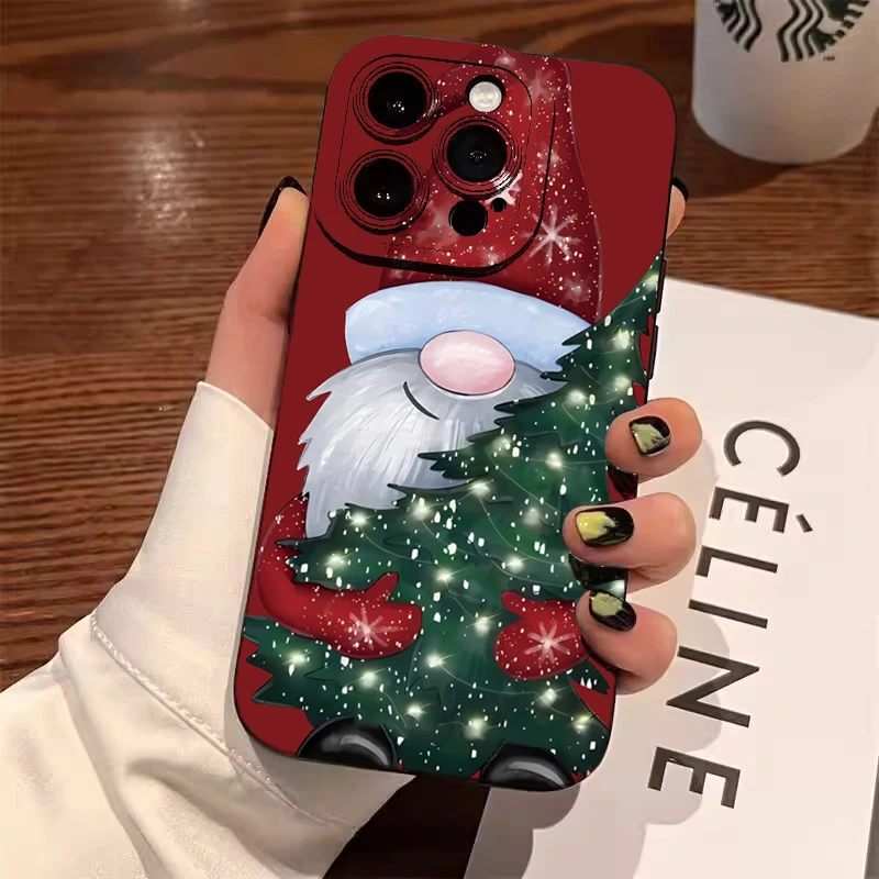 Funda de teléfono con diseño de árbol de Navidad y alce de Papá Noel para Samsung Galaxy A56 A55 A54 A53 A35 A34 A33 5G S25 Ultra S24 FE S23 S22 Plus