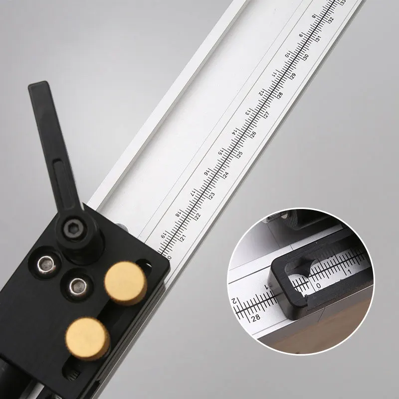 T-Track 45 Chute con escala de aleación, plata, rojo, ranura en T, pista de inglete, 300mm, 40cm, 50cm, mesa de sierra para carpintería, banco de trabajo, herramientas de bricolaje - imagen 5