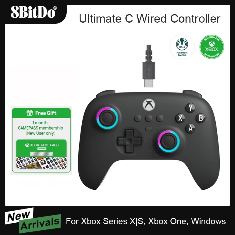 8BitDo Ultimate C Mando con cable para Series X/S y Xbox One