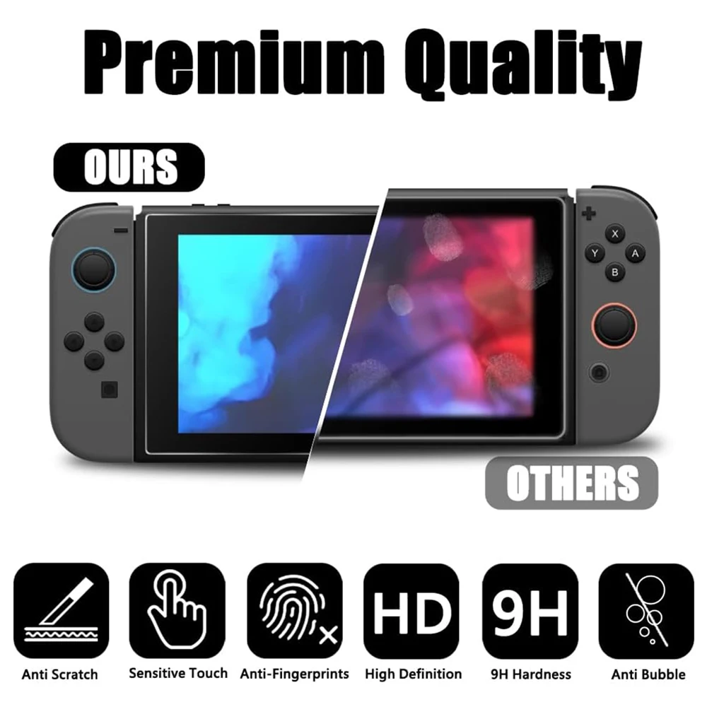 2 uds Switch 2 Protector de pantalla de vidrio templado película antiarañazos Compatible con Nintendo Switch 2 accesorios de juego 9H NS - imagen 4