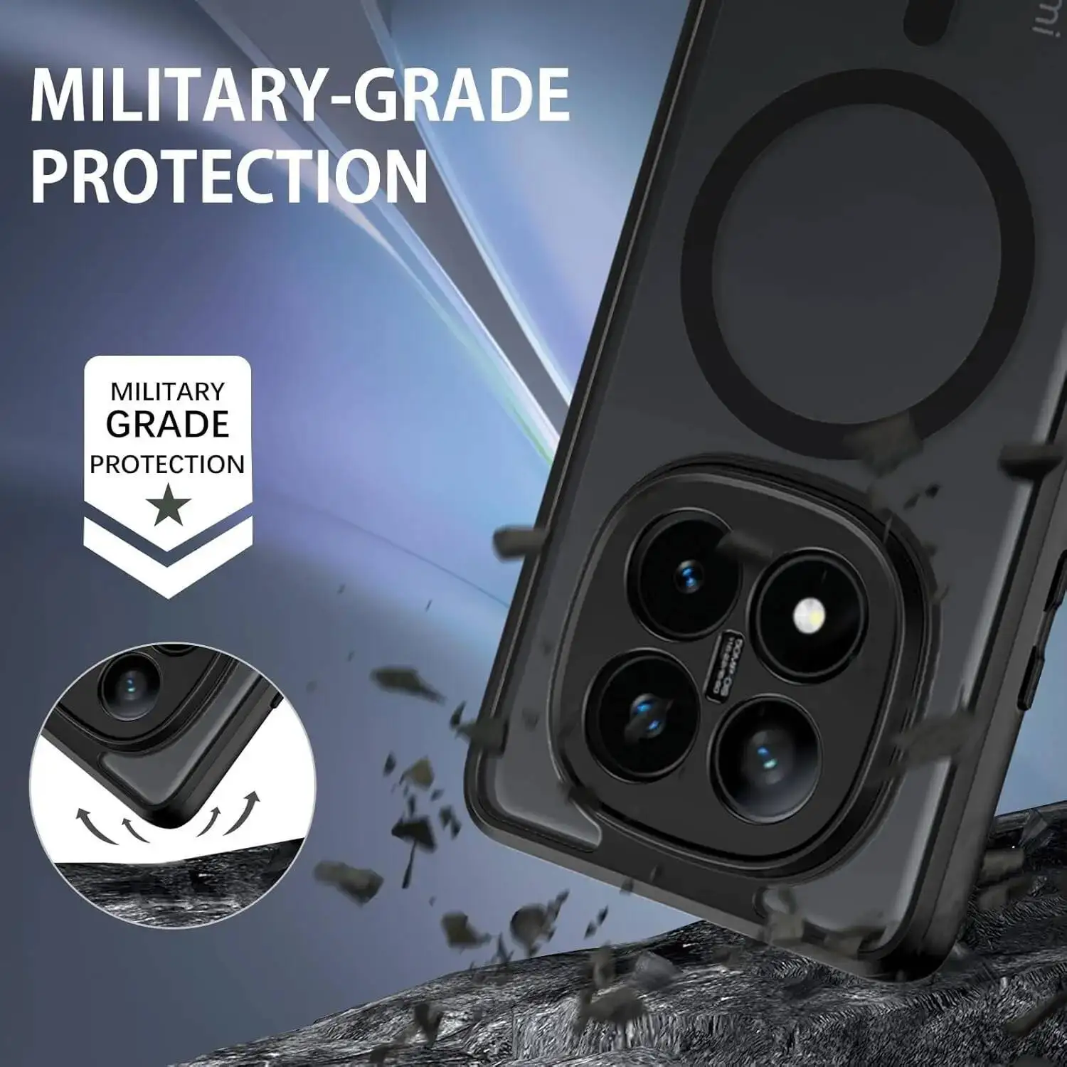 Funda para Magsafe carga inalámbrica cubierta trasera de plástico duro translúcido para Xiaomi Redmi Note 15 Pro Plus 5G - imagen 4