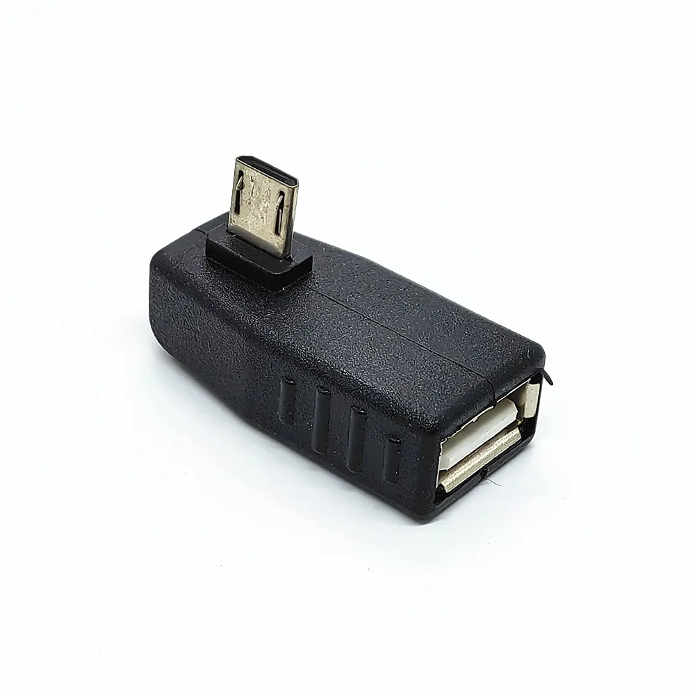Conector en ángulo arriba, abajo, izquierdo y derecho Micro USB 2,0 macho a USB 2,0 hembra OTG adaptador de Cable de 90 grados para disco flash USB