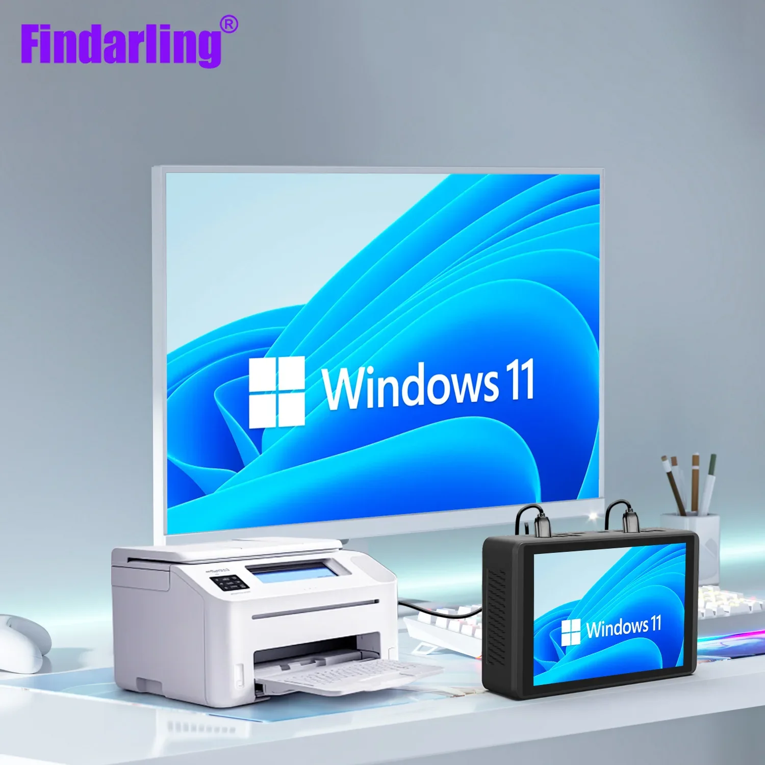 Mini pc windows 11 pro de 8 pulgadas con pantalla táctil/tableta industrial minipc máquina de publicidad de oficina táctil todo en uno NUC - imagen 4