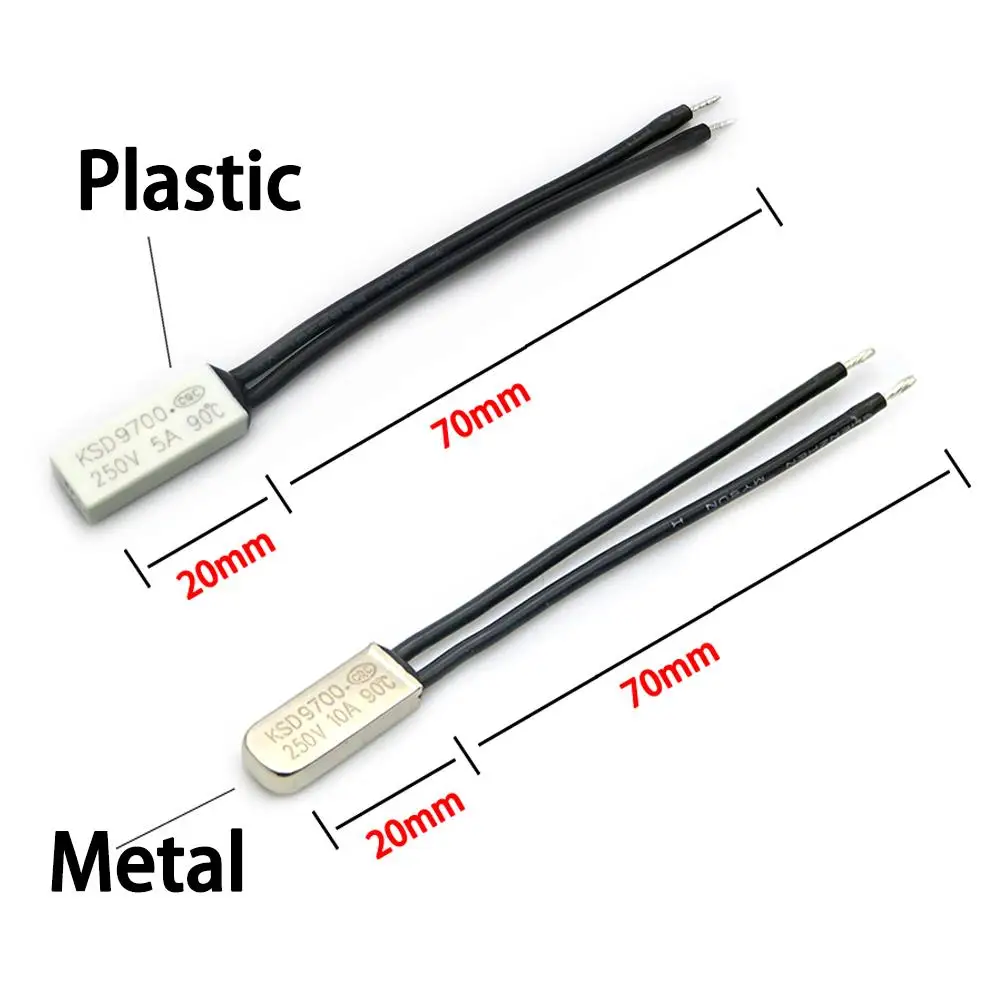 1 Uds KSD9700 5A 10A 250V 15C 55C 60C 75C 80C 85C 90C 95C 100C 155C NO NC termostato Protector térmico fusibles interruptor de temperatura - imagen 2