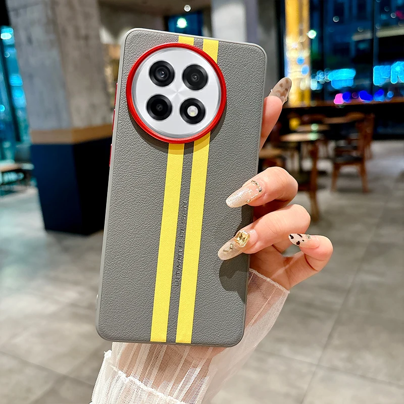 Funda para Oneplus 13 13T ACE5 Pro 13R, cubierta anticaída de protección de cuero de pista creativa de lujo para Oneplus 13R, parachoques a prueba de golpes