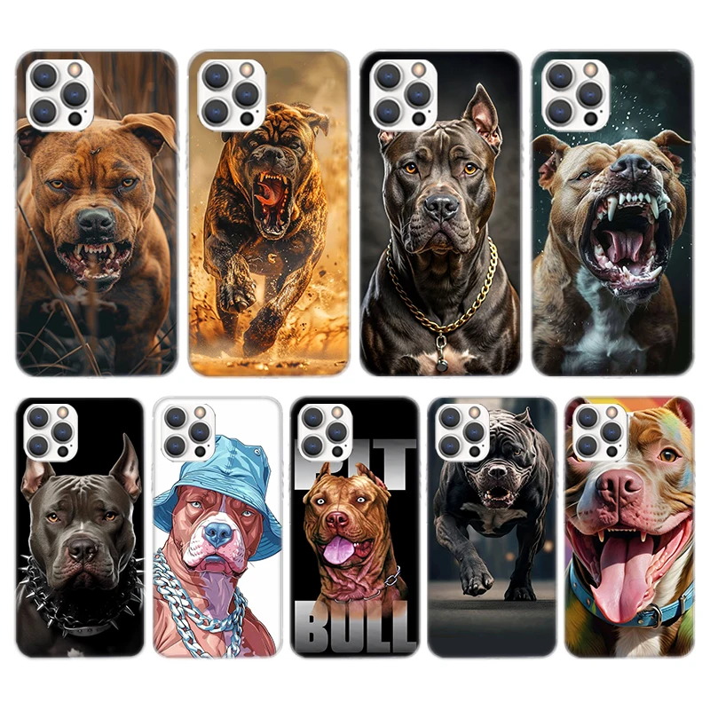 Funda de teléfono Pit Bull Pet Dog Pitbull con llamada de silicona para iPhone 11 12 Mini 13 Pro X XS Max XR 7 8 Plus 6 6S 5 5S SE 2020