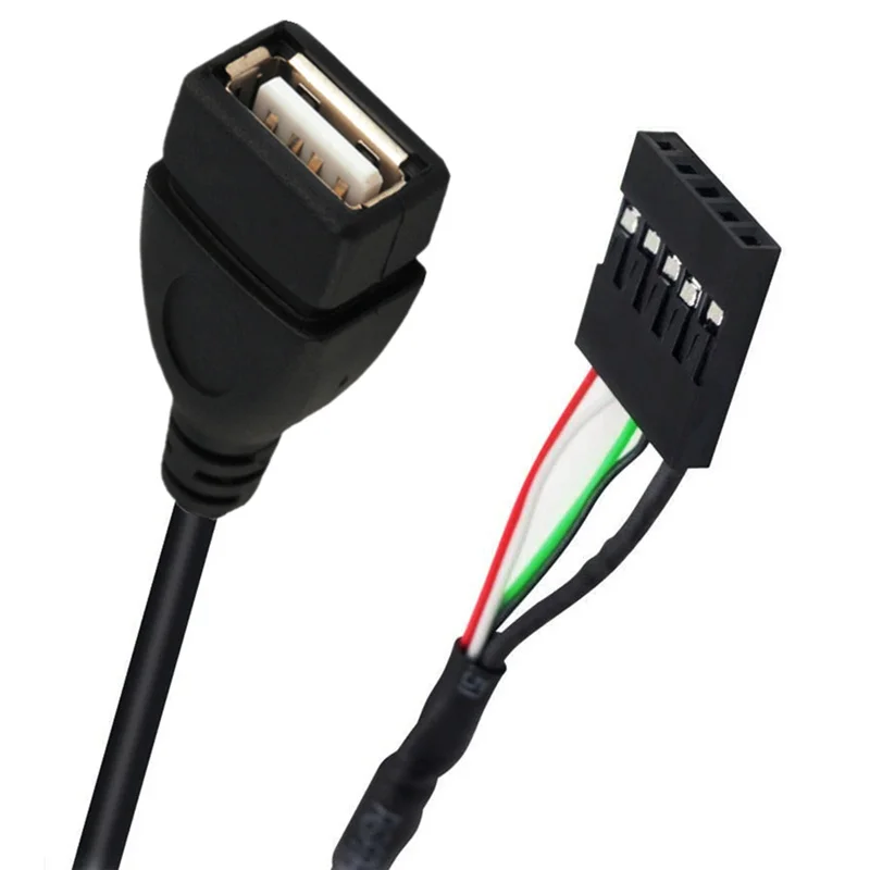 USB2.0 A hembra a 1x 5 pines hembra 2,54 USB Header PCB Cable de placa base 15CM 50CM - imagen 2