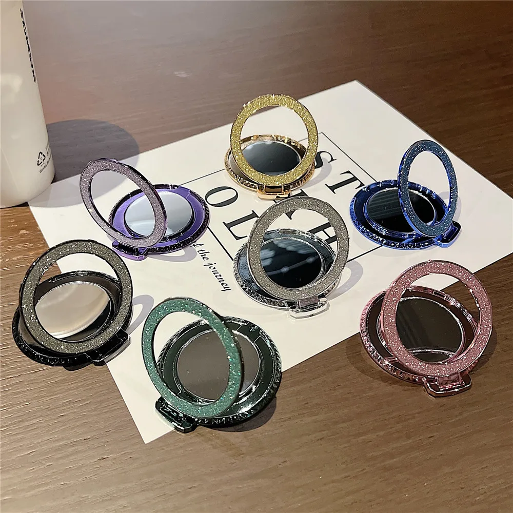 Soporte de espejo brillante para teléfono móvil, accesorio de lujo giratorio de 360 grados, pegatina trasera, soporte de enchufe - imagen 5