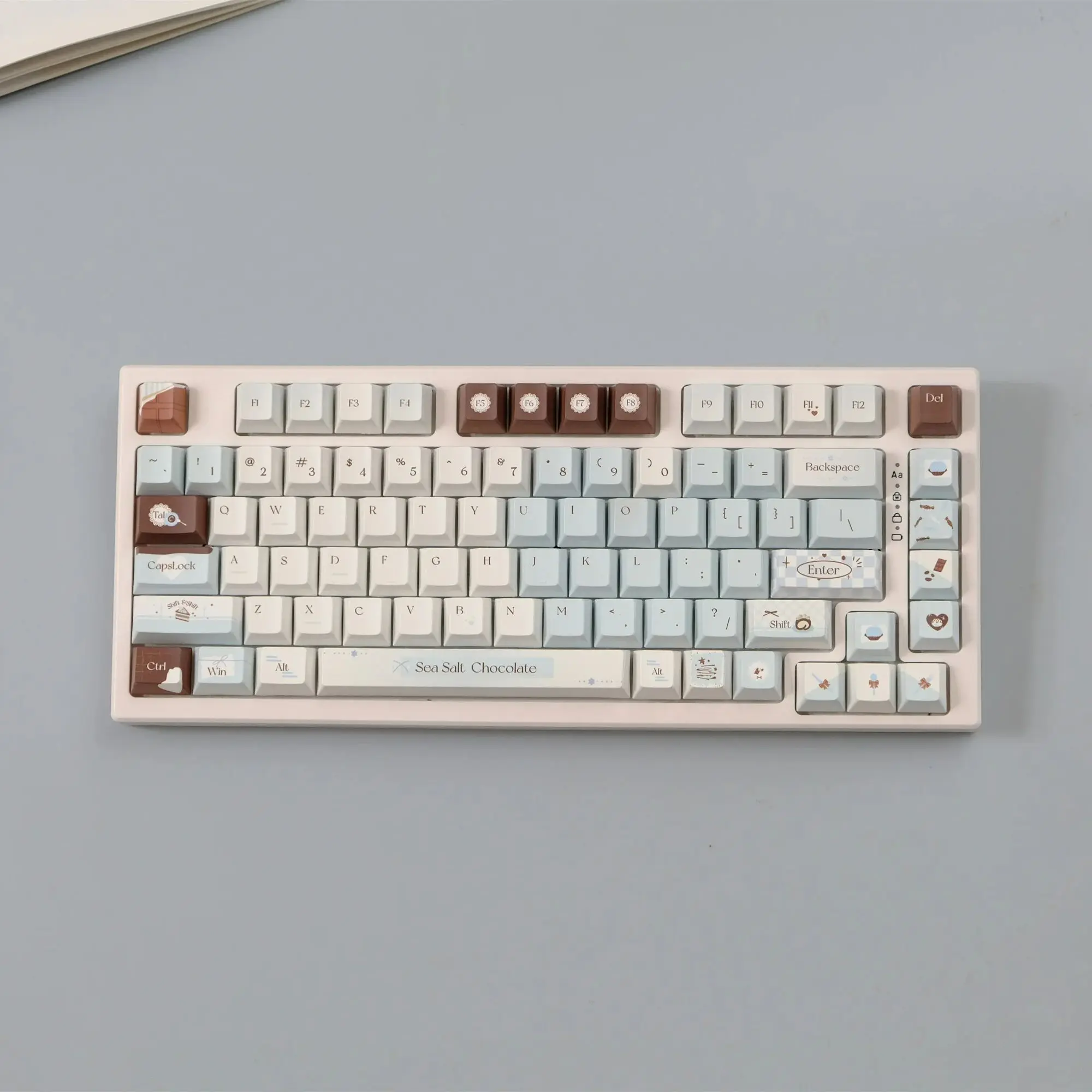 Teclas de Chocolate y sal marina, 151 teclas, Material PBT, perfil de cereza, DYE-SUB personalizado para teclado mecánico CHERRY MX Switch
