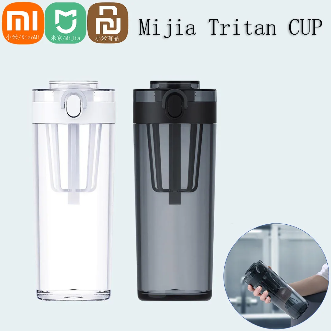 Xiaomi Mijia-botella de agua Tritan de 500ml, taza de agua portátil a prueba de fugas para Fitness, botella agitadora deportiva para viajes al aire libre de gran capacidad