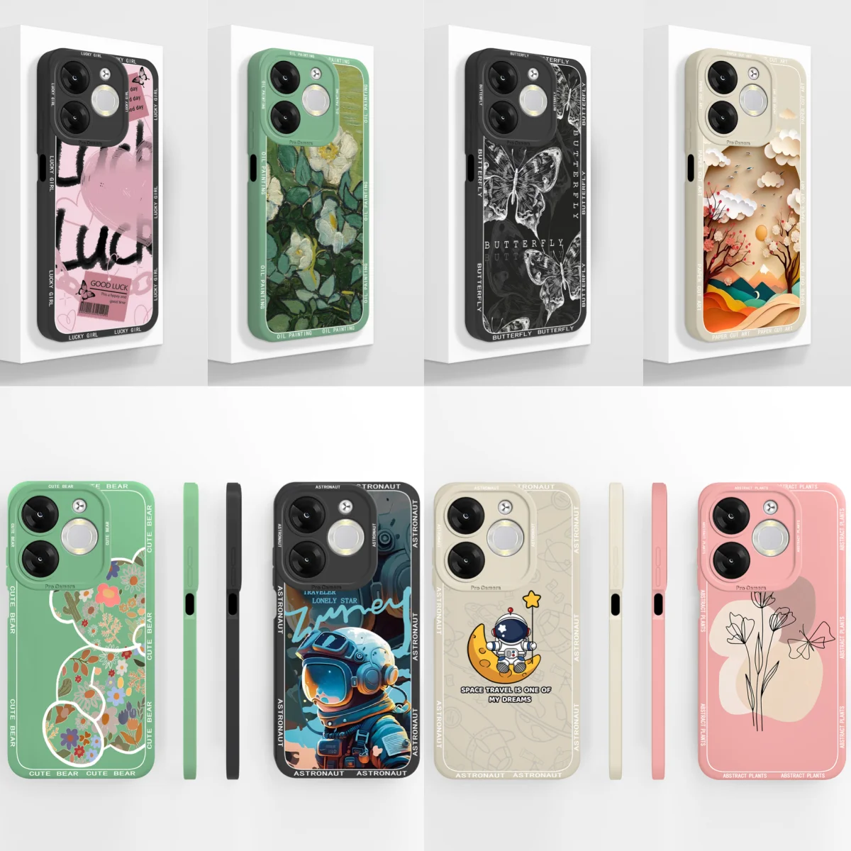 Exquisita funda para itel A80 A06 A50 A50C A05S, funda de teléfono con pintura al óleo, protección completa, funda trasera anticaída de silicona líquida suave