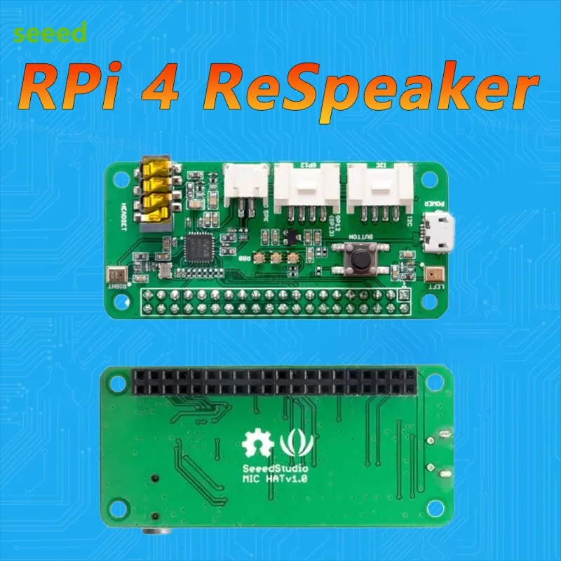 Raspberry Pi 4 ReSpeaker Reconocimiento de voz inteligente 2 Micrófono Matriz Pi0 / 3B / B+