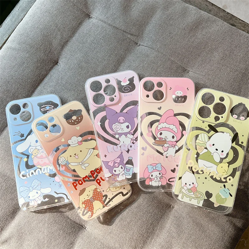 Kuromi-Funda de teléfono Cinnamoroll para iPhone, carcasa transparente para iPhone 16, 15, 14, 13, 12, 11, Mini Pro Max, X, XR, XSMax, 7, 8 Plus, SE20 - imagen 3